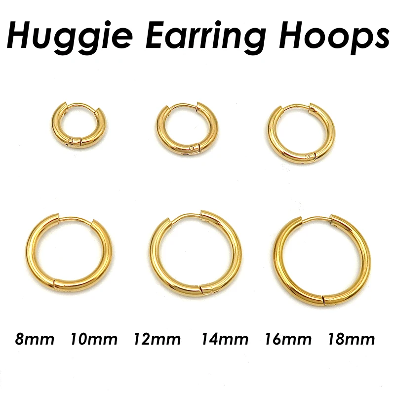 20 Pieces Stainless Steel Huggie Hoop Earrings for Jewelry Making Huggie  Hoops for Women or Men