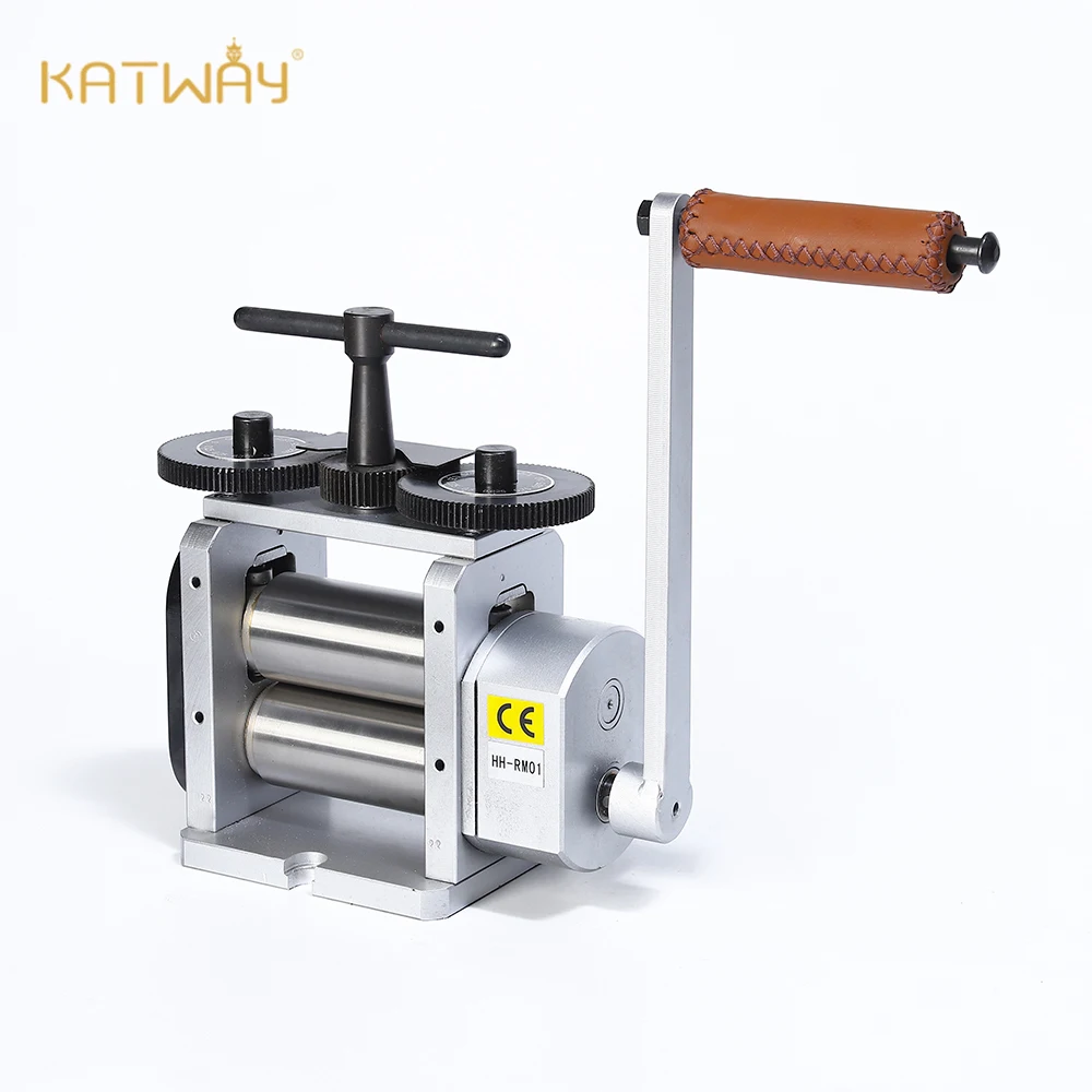 KATWAY 플랫 롤링 밀 머신 수동 금속 시트 성형 프로파일, 쥬얼리 금세공 수제 도구 HH-RM01D, 110mm