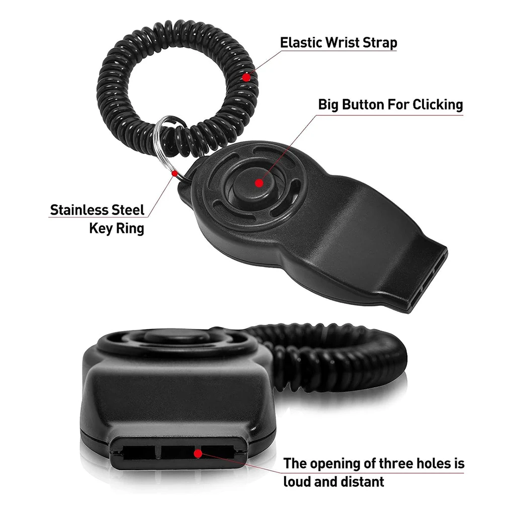 2 In 1 Dog Training Clickers Whistle Pet Trainer Aid Tools Adjustable WristStrap Sound Key Pet Repeller For Dog Cat Puppy Bird dog whistle,dog clicker