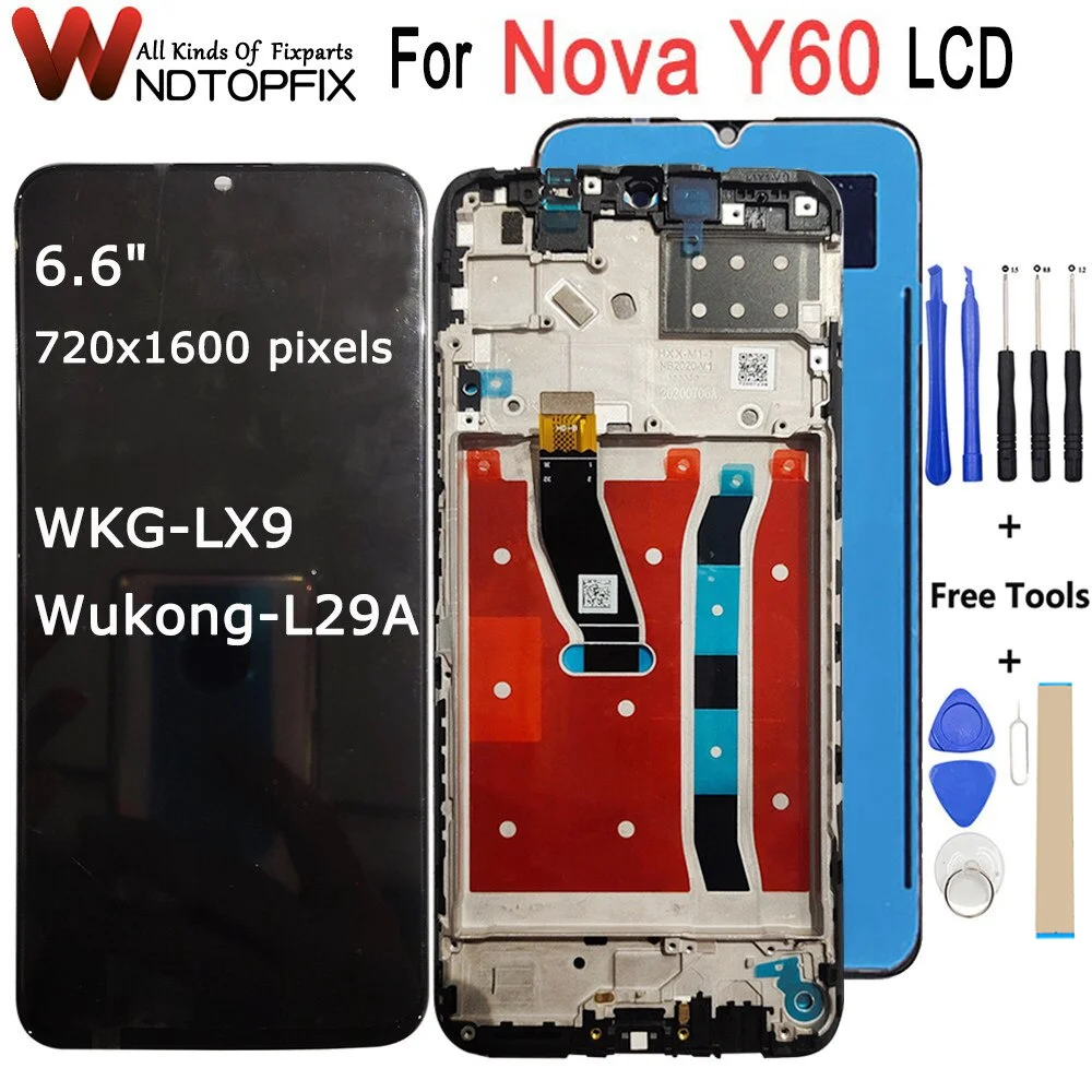 

6.6" For Huawei Nova Y60 WKG-LX9 LCD Display Screen With Touch Panel Digitizer For Huawei Nova Y60 LCD Wukong-L29A Screen Frame