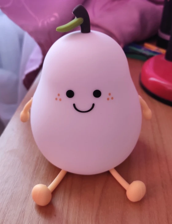 LED Pear Night Light - Soft Silicone Dimmable Nursery Lamp with 7 Colors photo review