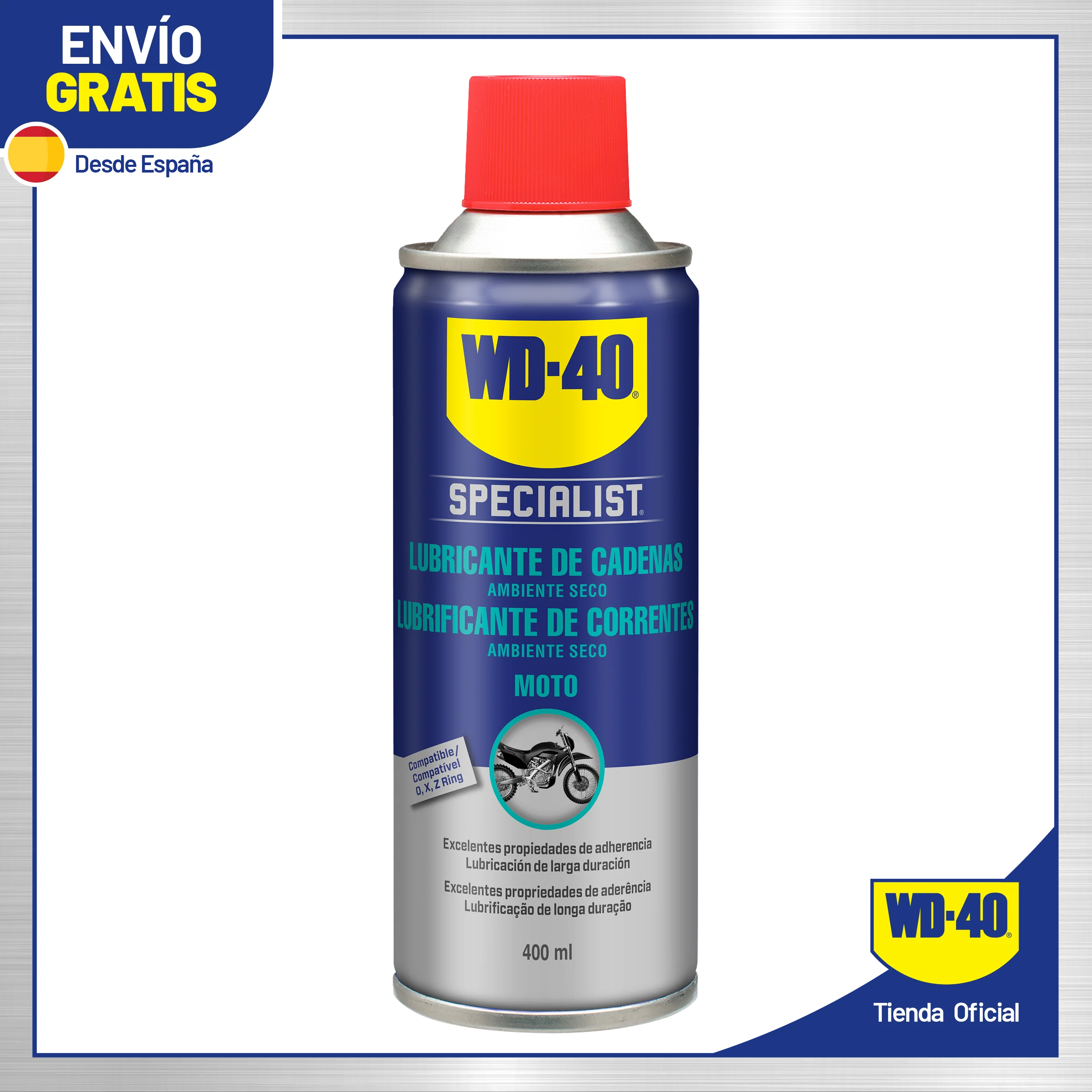 WD 40 Specialist Motorbike Lubricante de Cadenas Ambiente Seco Spray