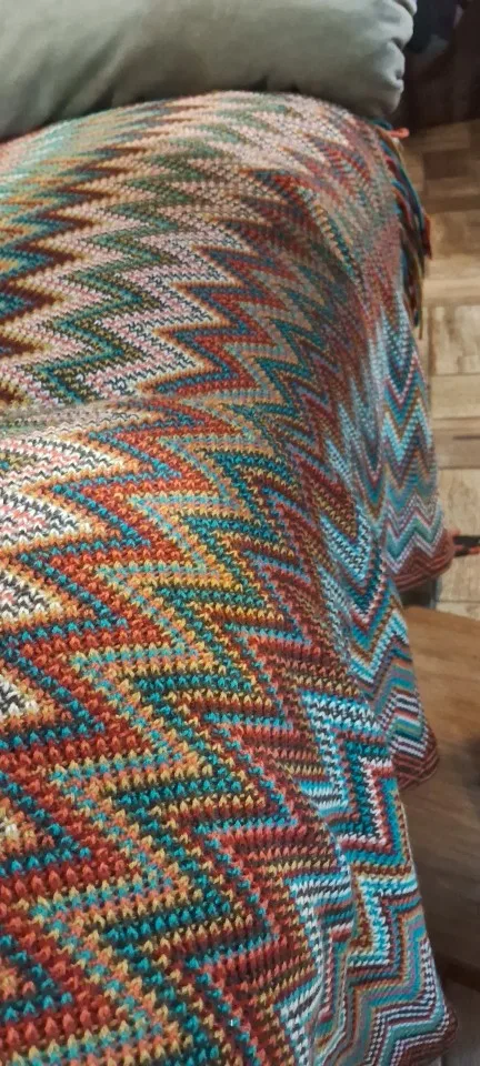 Bohemian Bed Blanket | Colourful Knit Sofa Throw & Bedspread photo review
