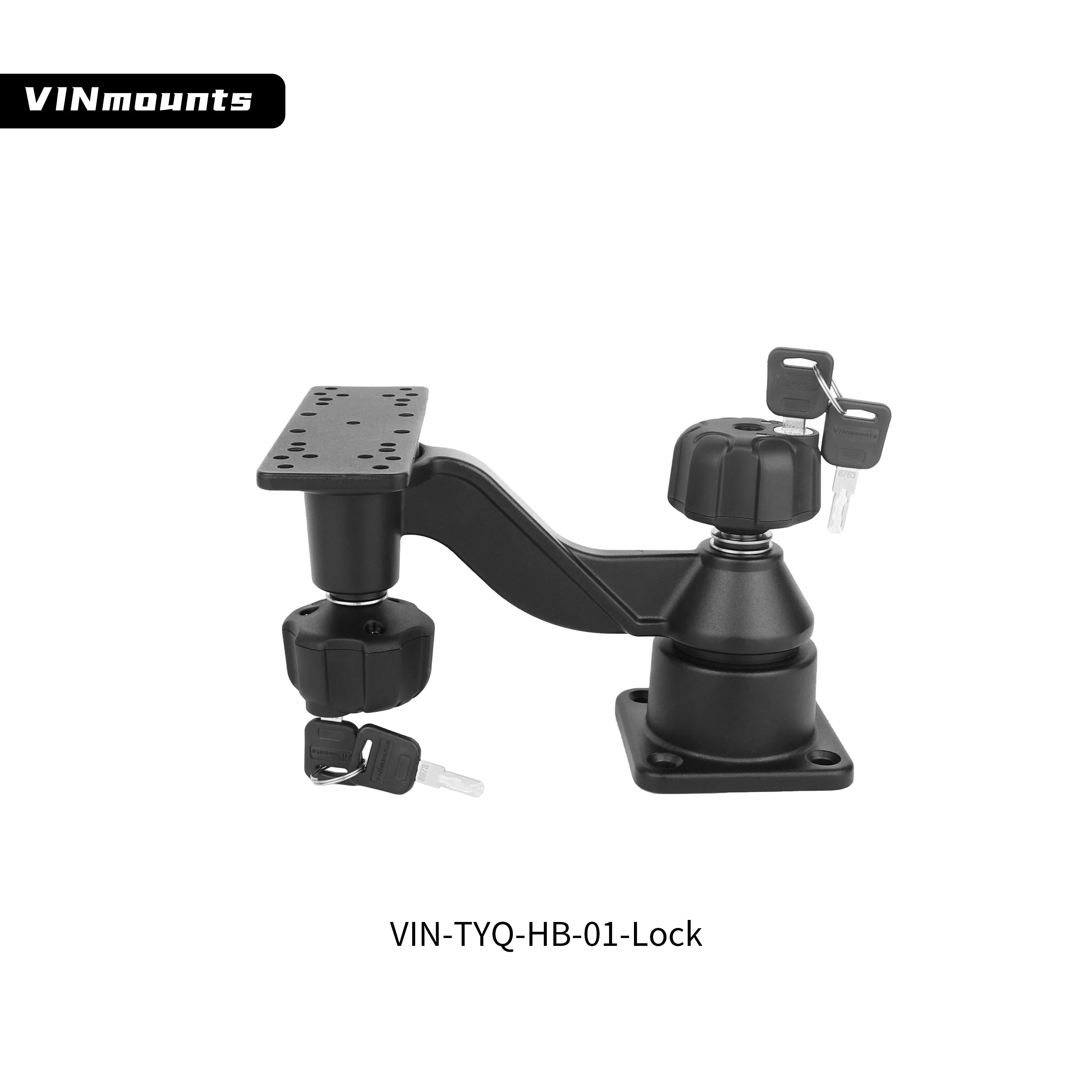 알루미늄 어군탐지기 잠금 가능 마운트, 강화 암 해양 전자 마운트, Garmin 및 기타 VIN-TYQ-HB-01-Lock과 호환 가능