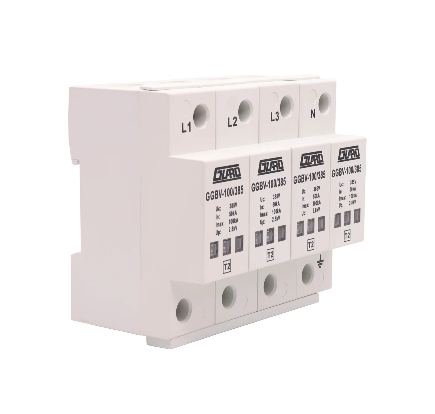 Industrial Lightning Protection Device 4P Industrial Lightning Arrester T2 SPD 100KA AC SPD