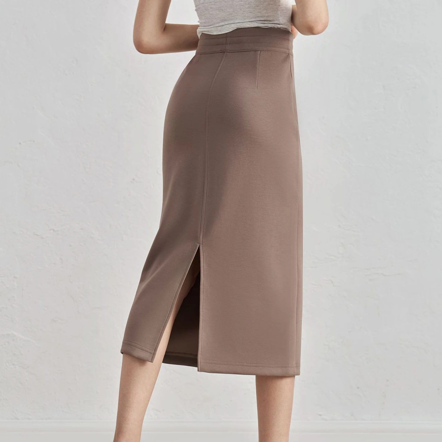 INLUMINE Nude Feel Casual Sports Skirt Women's Breathable Straight Sports Skirt Gym Outdoor Slit High Waist Slim Yoga Hip