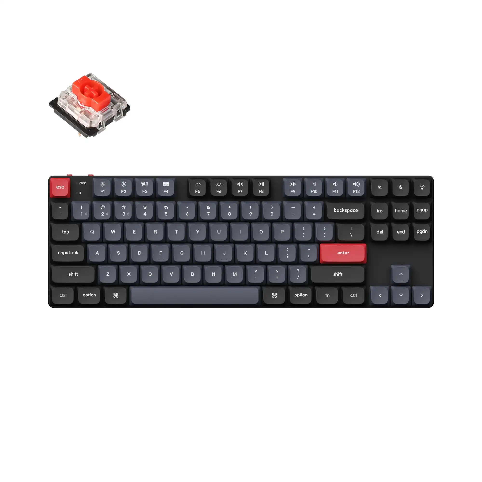 

Keychron K1 Pro H Wireless Custom Mechanical Keyboard Low Profile 80% Layout QMK/VIA Programmable Hot-Swappable Gateron Switch