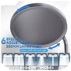 6 Modes High Pressure Rainfall Shower Head,Water Saving Magic Water Flow Rainfall Shower Head,Bathroom Accessories