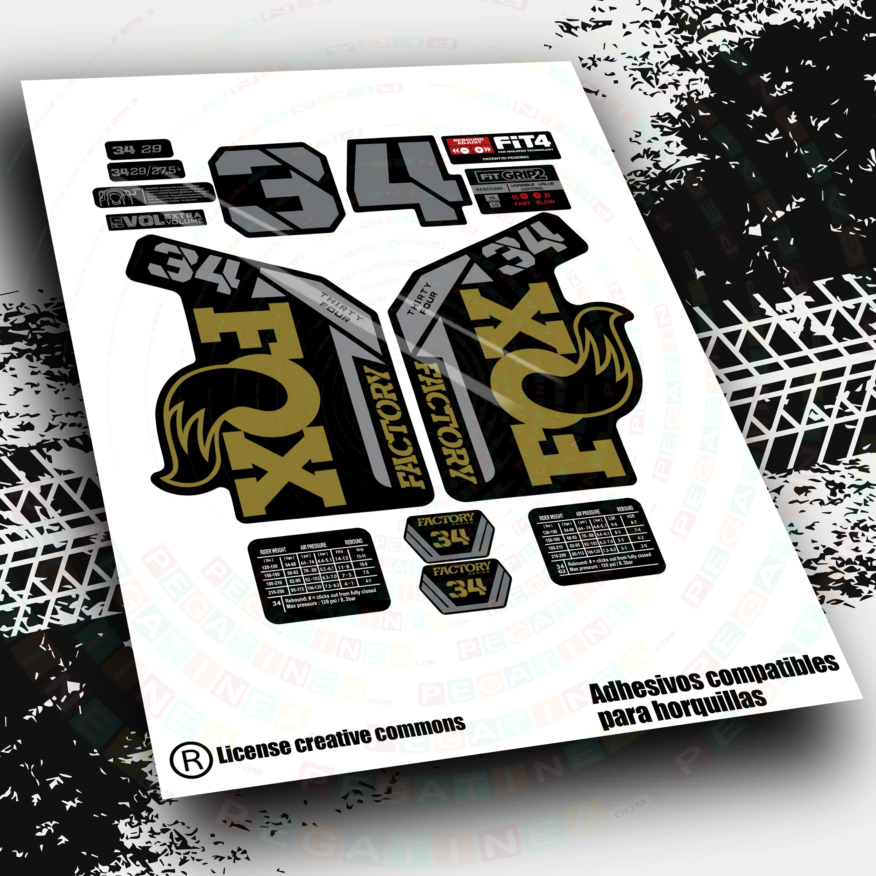 STAR SAM Autocollants Compatibles Avec Fourche De Vélo Fox 36