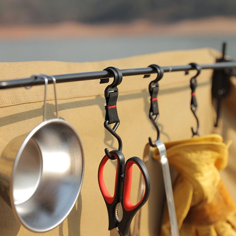 5/10pcs Outdoor Camping Moveable Hooks Detachable S-Shaped Hooks Hanging Storage Rack Multifunctional Outdoor Tools 2