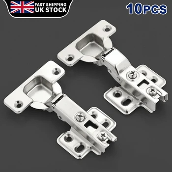 10 Pcs 35mm Safety Door Hydraulic Hinge Soft Close Full Overlay Kitchen Cabinet Cupboard