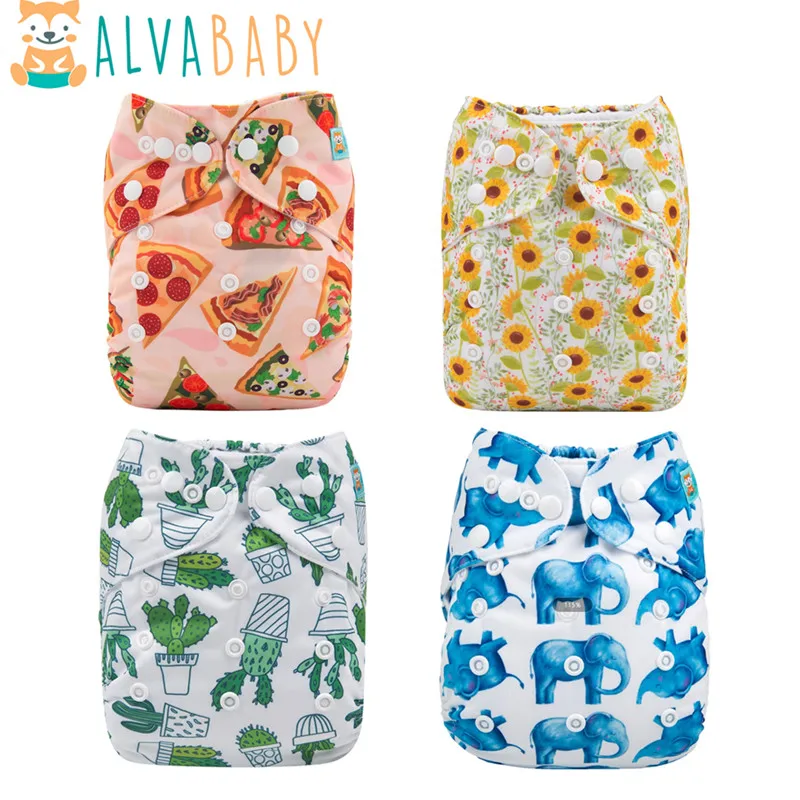 ALVABABY One Size Reusable Washable Cloth Diapers Pocket Nappy Insert U Pick 