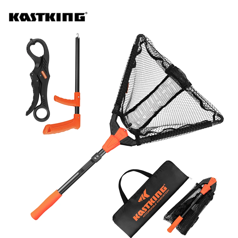 KastKing Pontus Fishing Net Landing Net Foldable Lightweight Freshwater Fishing Landing Built in Length Scale fishing net,fishing landing net