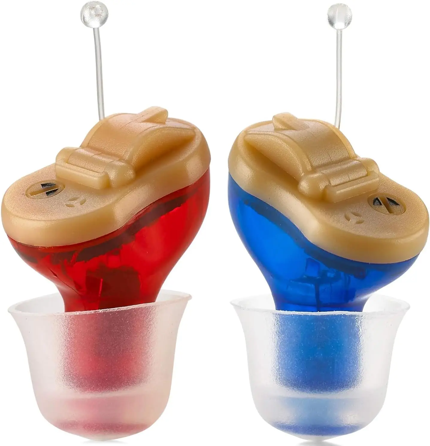 Adult Hearing Aid Mini CIC Personal Inner Ear Device Includes Left and Right for TV and Calls with Portable Case
