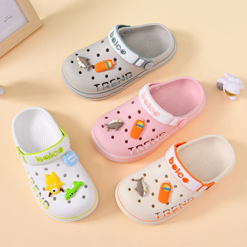 Kids Sandals Boys Girls Adorable Clogs Garden Shoes With Charms Comfortable Lightweight Hollow Out Non-slip Sandals For Kids Children kids shoes children sandals kids sandals