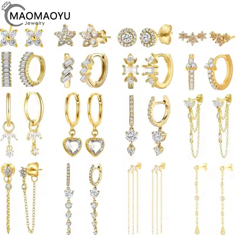 Advanced Cool Style 925 Silver Needle Geometric Earrings with Elegant Circle Earrings