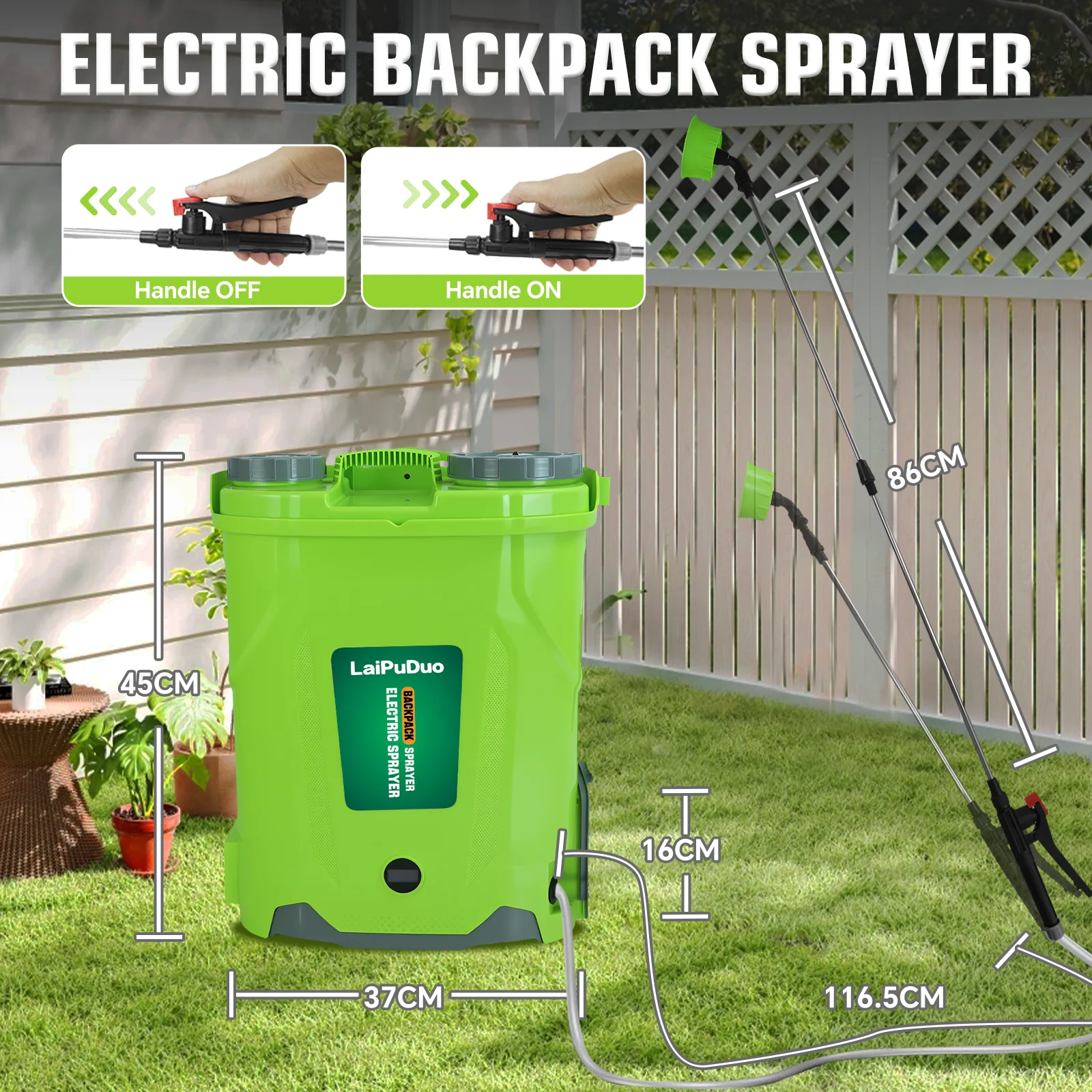 20L Battery Powered Backpack Sprayer 100PSI Electric Graden Sprayer Weed Yard Sp