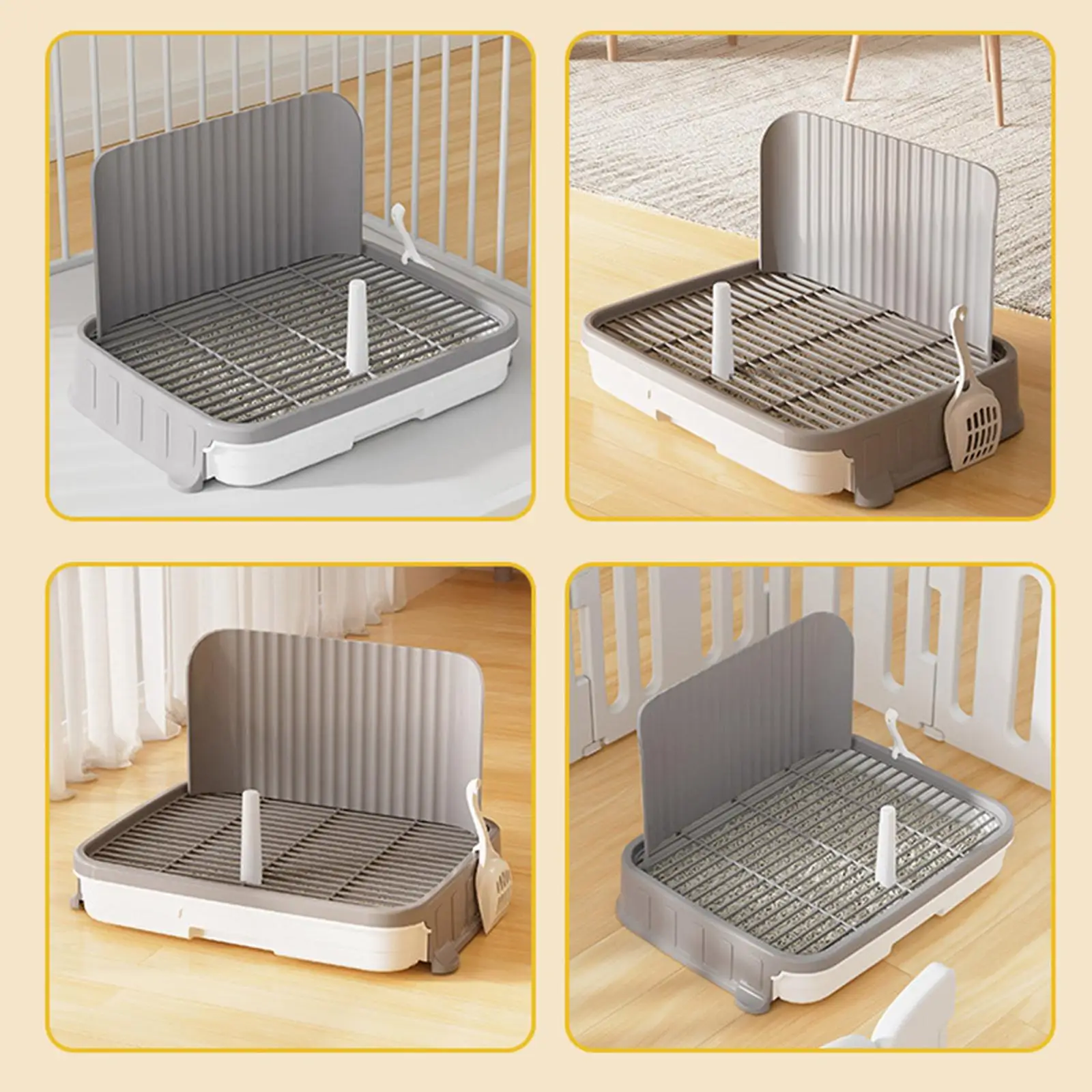 Indoor Dog Potty Tray Toilet with Scoop Removable Post Sturdy Pee Pad Holder Puppy Training Toilet pet training toilet