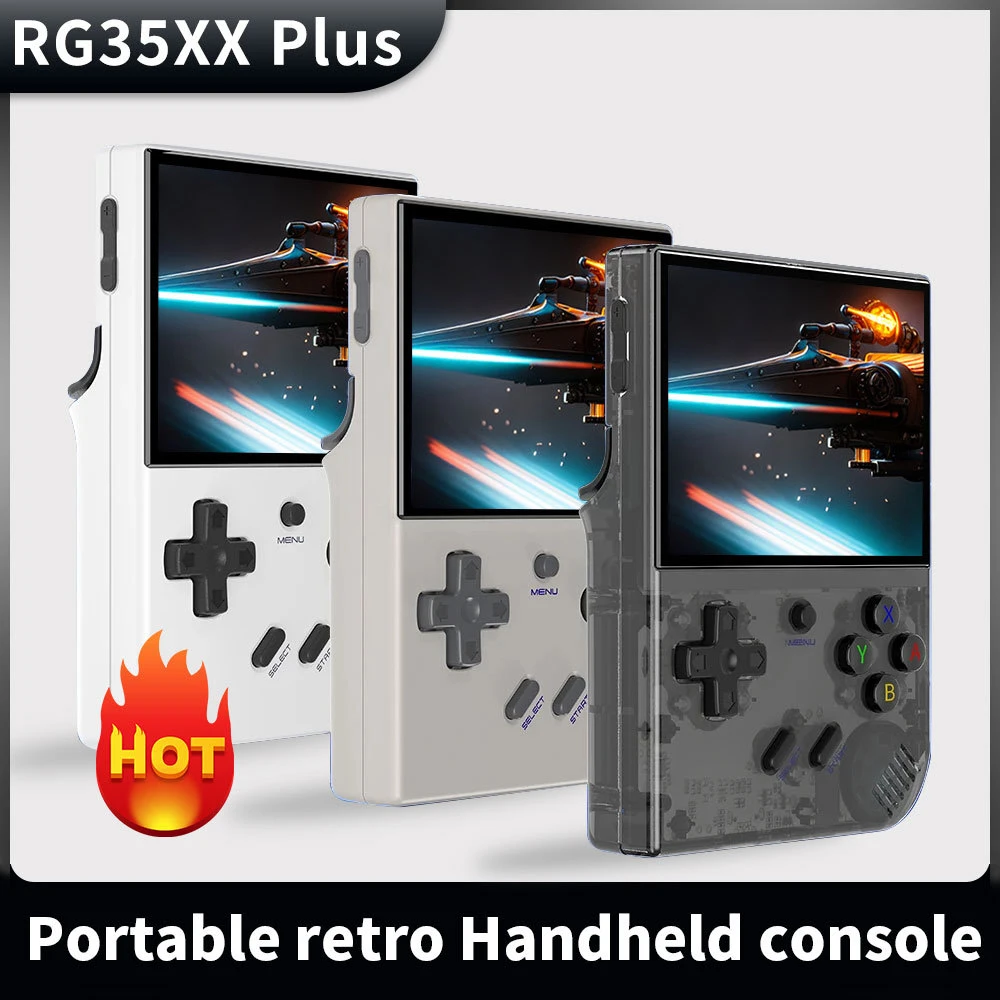 RG35XXSP Console De Jeux Portable, Ecran IPS 3.5" Pliable Console Portable Supporte WiFi, Bluetooth Et La Sortie TV HDMI, 64G 5000+ Jeux 30+ Émulateur Système Linux 3300mAh Batterie Emulateur Console
