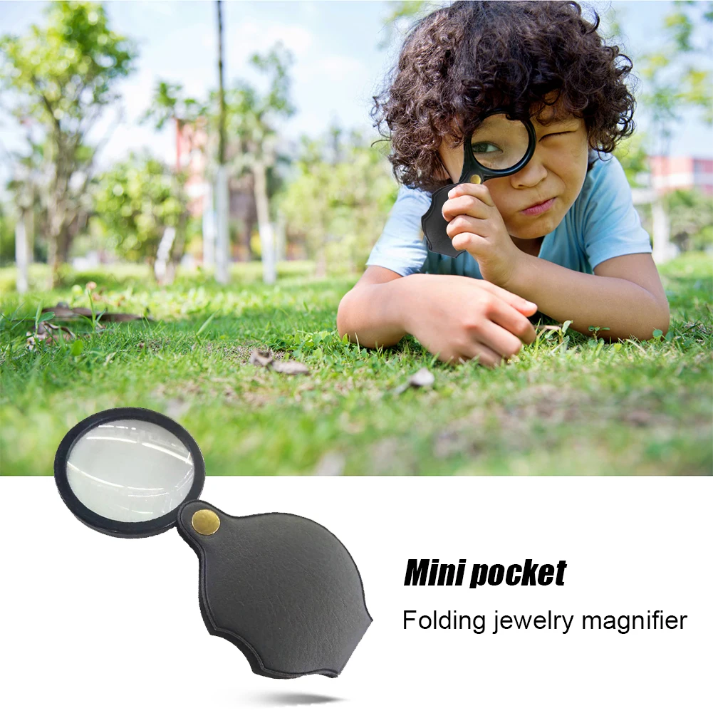 8/10/15X Magnifying Glass Portable Plastic Handheld Pocket Magnifier with Cover for Reading Coins Hobby Travel with Key Ring