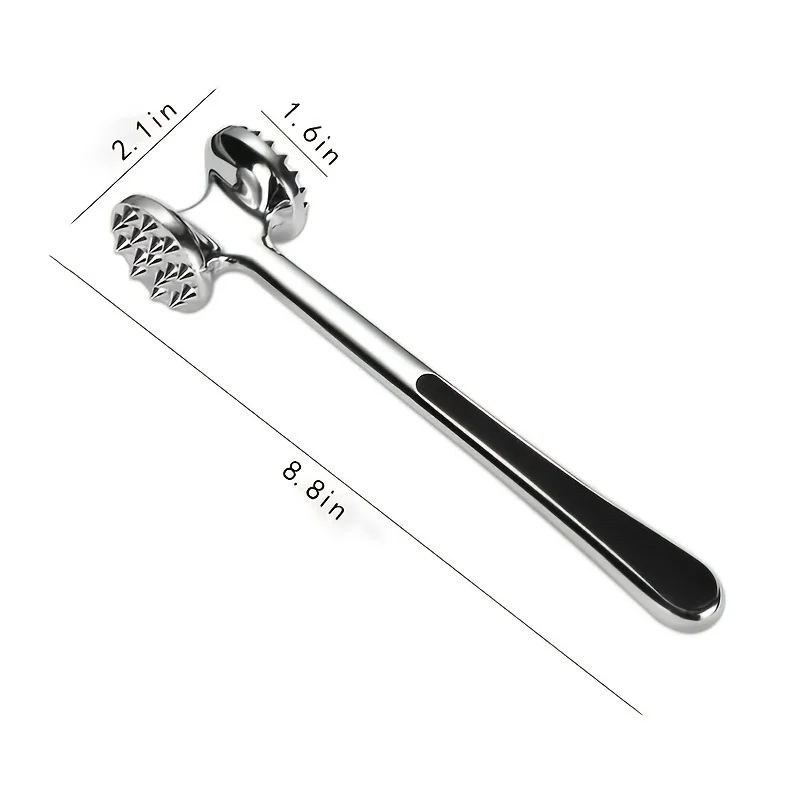 Meat Tenderizer Hammer Metal Kitchen Mallet With with Non-Slip Grip, Dual-Sided Meat Pounder for Tenderizing Chicken, Beef, Pork