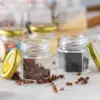 Mini Honey jars-Hexagon honey jars with wooden spoon, bee pendant,Glass Honey jars with lids, Baby Shower, Wedding Favors 6
