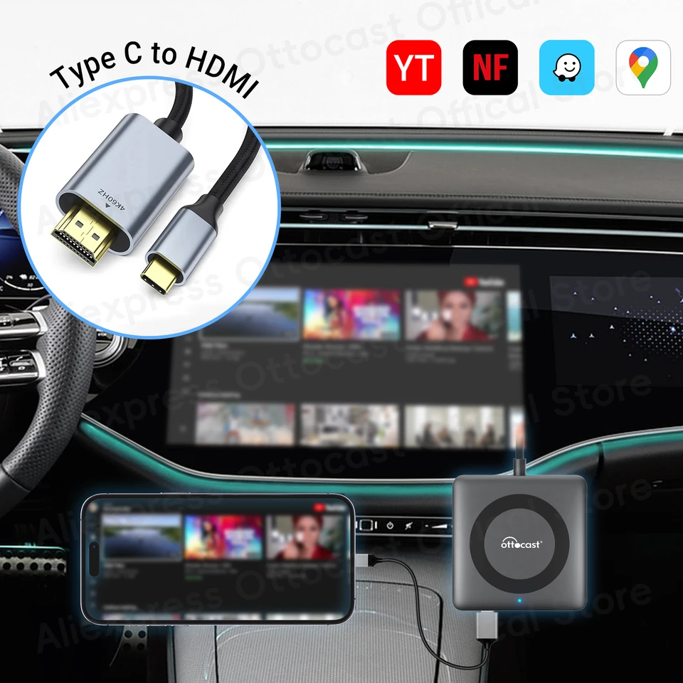 2024 OTTOCAST Car TV Mate C3 Multimedia Wireless CarPlay 2024 OTTOCAST Car TV Mate C3 Multimedia Wireless CarPlay