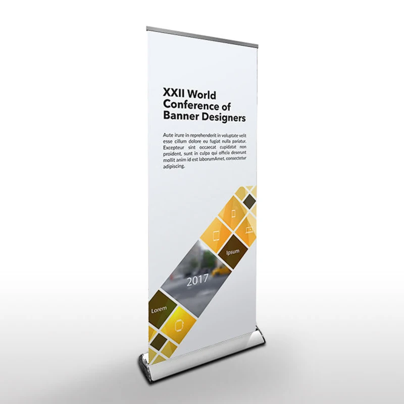 

Hot Sales Full Aluminum Wide Base Deluxe Retractable Banner Stand For Roll Up Displays Exhibition Display Stands