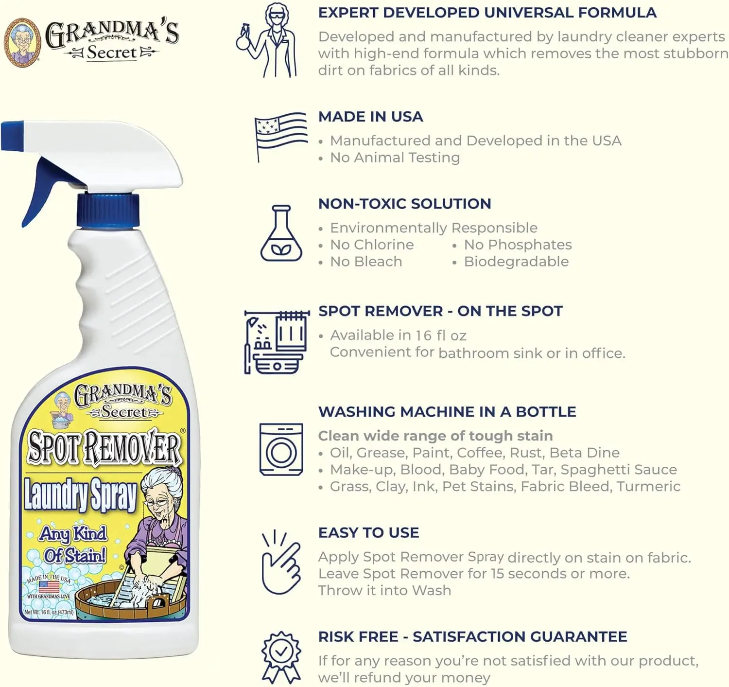 Gentle Chlorine Free Stain Remover for Clothes