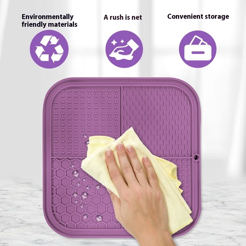 Pet Dog Slow Food Bowl Pet Silicone Dog Licking Pad Cat Licking Plate Puzzle Leakage Hidden Food Cat Yogurt Meal Pad 3