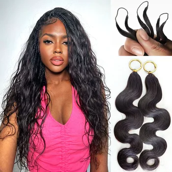 Body Wave Miracle Knots Crochet Human Hair Extensions for Braiding Boho Braids 100% Raw human hair Feathered Human Crochet Hair 1