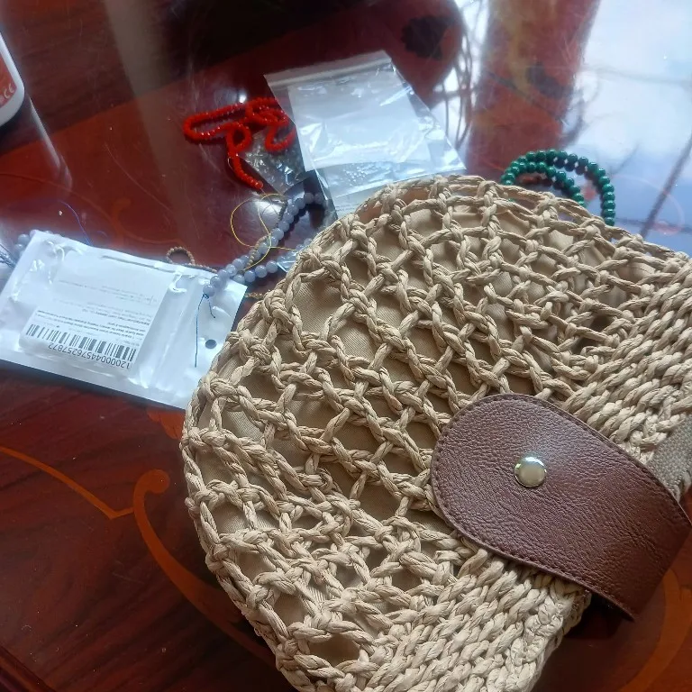 Yogodlns Summer Straw Bag For Women Fashion Semicircle Crossbody Bags photo review
