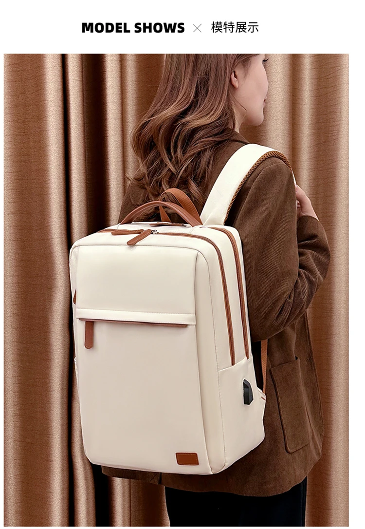 Large Capacity USB Charging Waterproof Backpack Unisex Business Laptop Backpack Stylish Lightweight Travel Bag Trolley Sleeve Sc