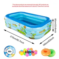 Piscine gonflable rectangulaire grande taille pour extérieur, piscine en PVC portable hors sol pour jardin, patio 6