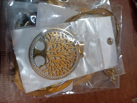 Gold Life Tree Pendant Necklace | Stainless Steel Jewellery photo review