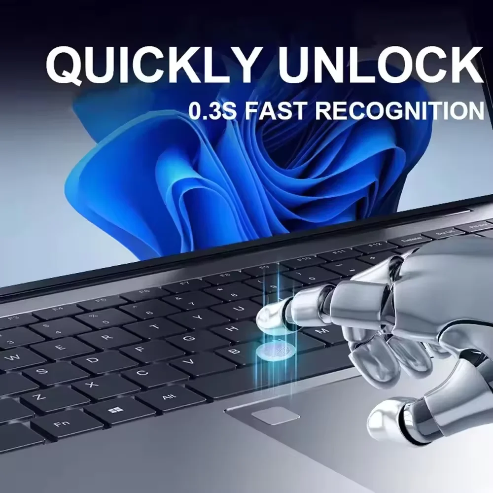 15.6"FUCHU Fingerprint Unlock Notebook Windows 11 Pro Laptops Intel Core i3 6006U 16GB RAM 1TB SSD Laptops Office Computer PC - immagine 3