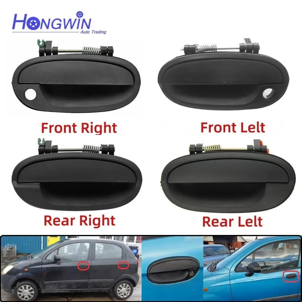 4/2/1PCS CAR SET EXTERIOR DOOR HANDLE FOR CHEVROLET SPARK DAEWOO MATIZ OEM: 96601472 96601473 96601474 96601475 FRONT REAR LEFT