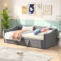 Rosahqnda Складной диван 90/180x200 см Многофункциональный диван-кровать «два в одном» Односпальная/двуспальная кровать с мягкой обивкой Бархатная гостевая кровать — изображение 6