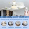 40W Socket Fan Light, 21.5" Screw Ceiling Fan with Light and Remote, E27 Socket Fan with LED for Bathroom, Bedroom, Kitchenfor 6