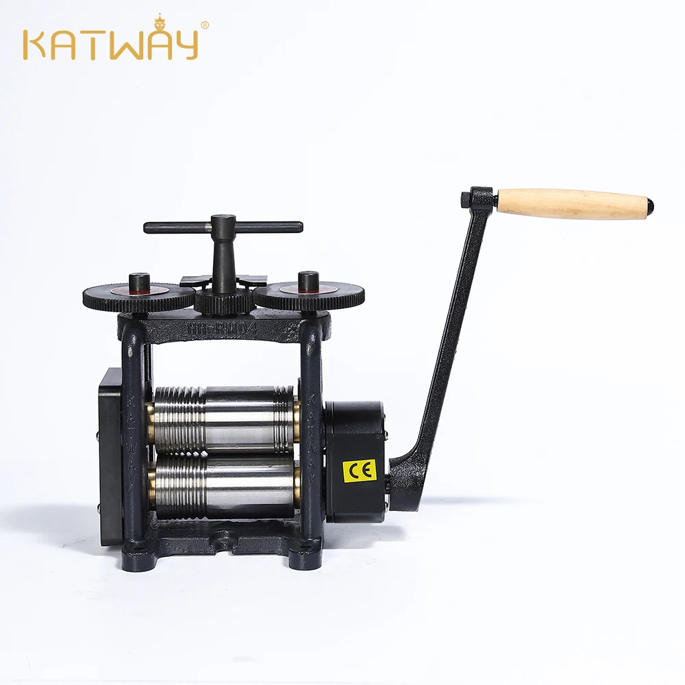 KATWAY Rolling Mill Machine Jewelry Gear Ratio 1:4 Manual Combination Metal Sheet Square Semicircle Pattern Roller HH-RM04