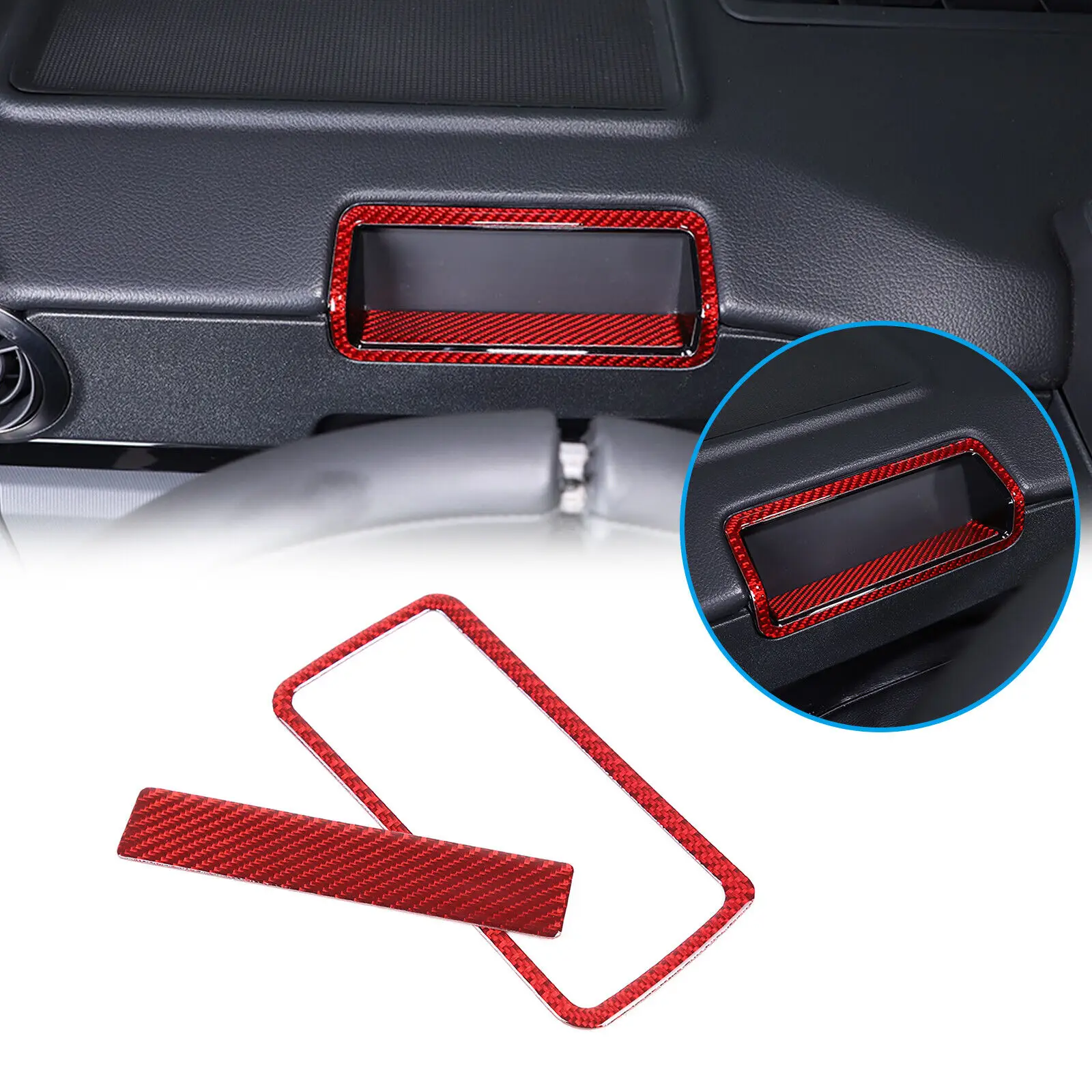 

2PCS Carbon Fiber Steering Wheel Back Display Frame Sticker For Ineos Grenadier 2020-2024 Decorative Styling Kit Accessories