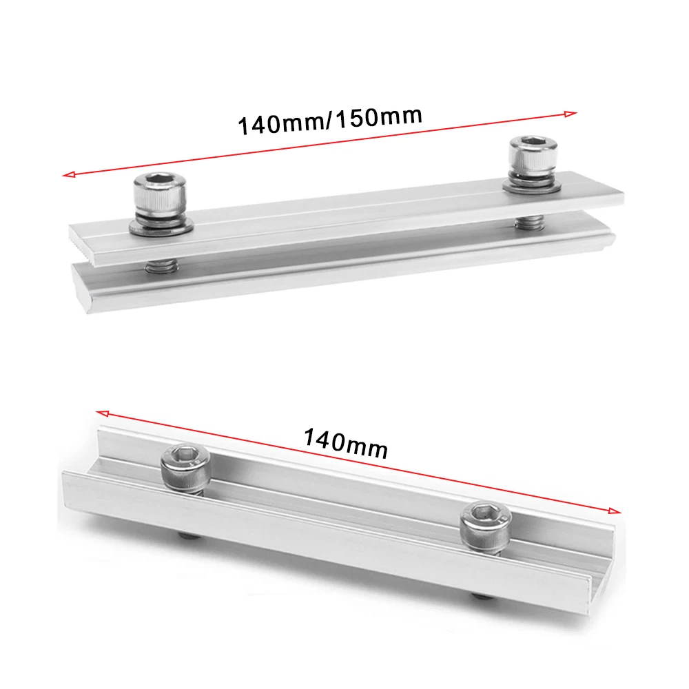 Solar Panel Rail Profile Connector 4PCS Aluminium PV Rail Mounting Splicing Connector Solar Panel Photovoltaic Bracket Mount Kit