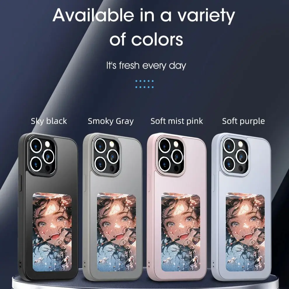 値下げ可！iPhone15Pro用4色E-inkディスプレイスマホカバー(灰)③ 値下げ可！iPhone15Pro用4色E-inkディスプレイスマホカバー(灰
