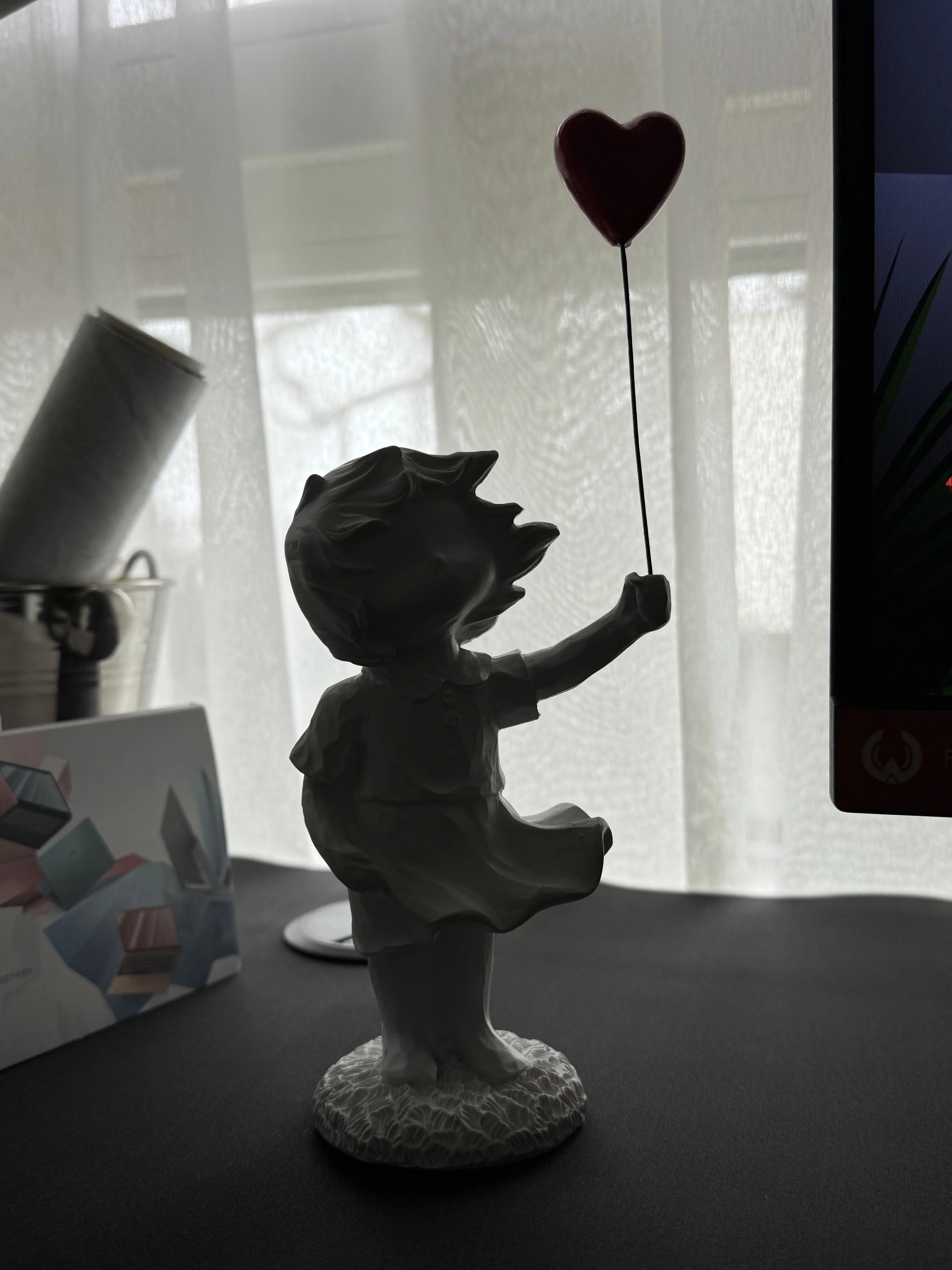 Banksy Heart Balloon And Flying Girl Inspired Artwork Modern Sculpture Home Decoration Statue Decoration photo review