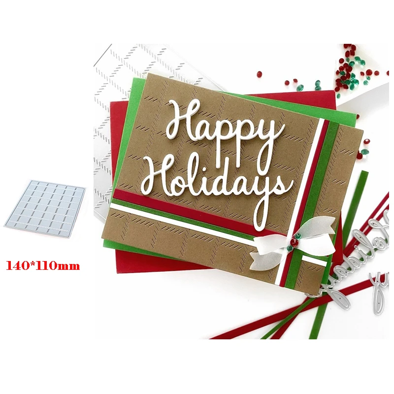 

New Arrival Background Cover Lattice Grid Metal Cutting Dies for 2022 Christmas Card Making Rectangle Frame Stencil Scarpbooking
