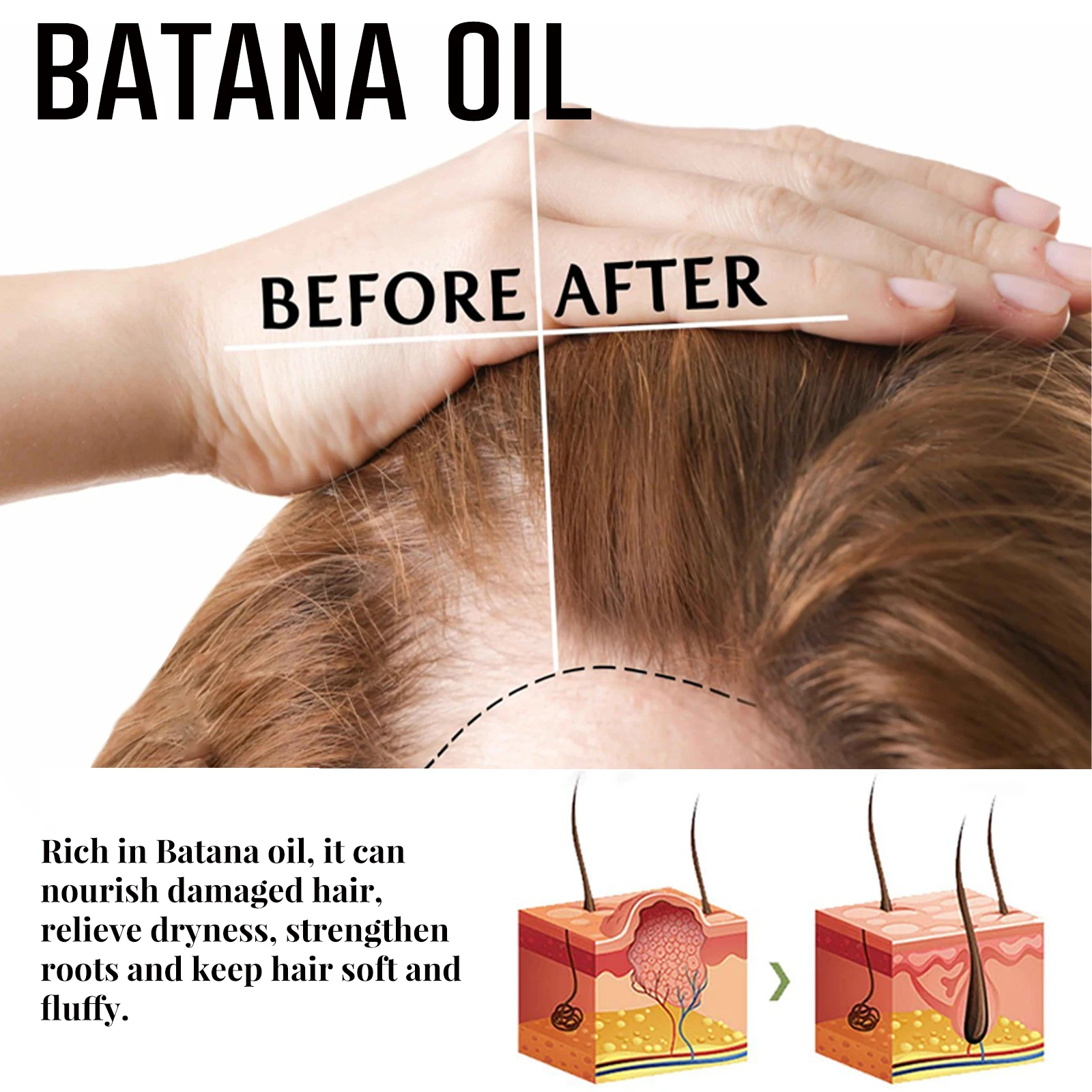 Jaysuing Batana Oil Hair Mask Nourishing Scalp Repair Damaged Hair Anti-frizzing Smoothing Moisturizing Thickening Hair Mask
