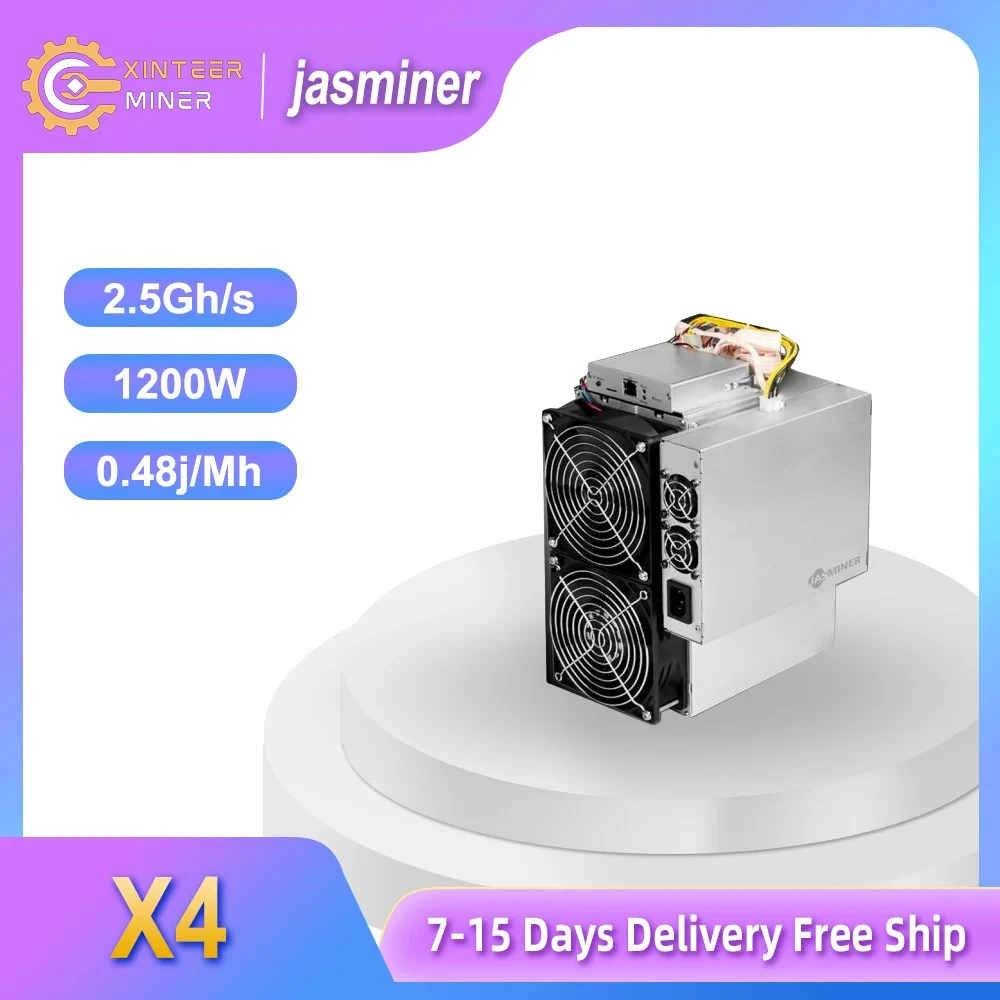 New-Used-Jasminer-Miner-X4-2-5Gh-S-Hashrate-1200W-Power-Free-Shipping ...