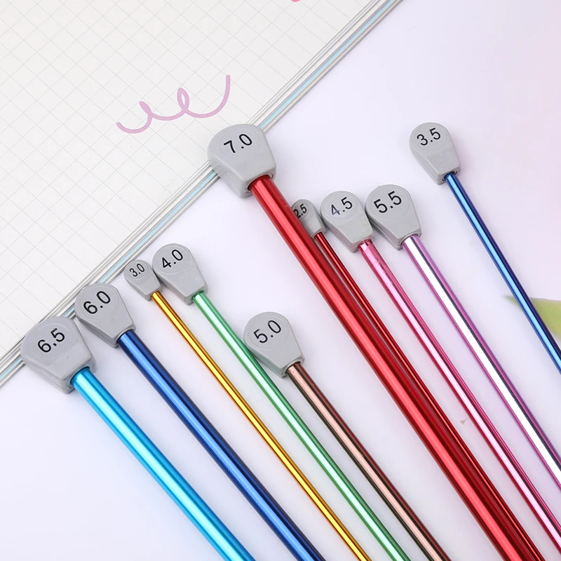 Aluminum Knitting Crochet Hook Set Tunisian Crochet Hooks Multicolor Afghan Needles for Sweater Scraf Crocheting 35cm