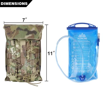 KRYDEX Tactical 50 oz Hydration Carrier MOLLE Pack Modular 1.5L Water Bladder Pouch Bag Hunting Airsoft Outdoor Accessories 5