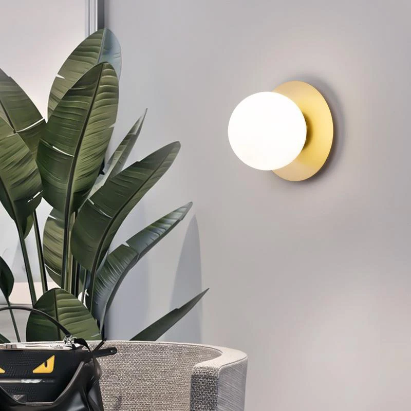 Bedroom Bedside LED Wall Sconce Lamp Nordic Minimalist Modern Staircase Walkway Living Room Background Wall E27 Glass Wall Light 4